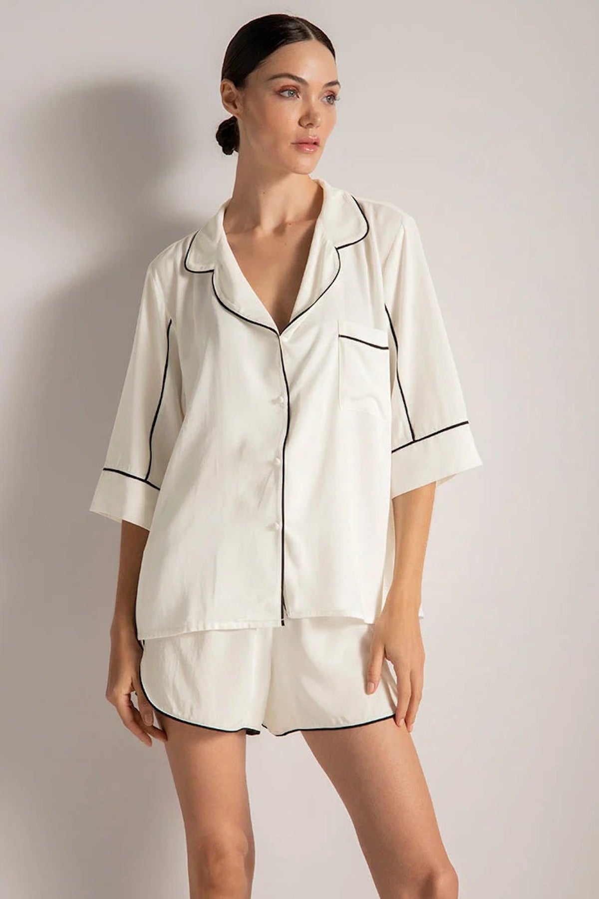 Piped PJ Set - Shorts - EVAMAIA