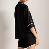 Piped PJ Set - Shorts - EVAMAIA