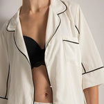 Piped PJ Set - Shorts - EVAMAIA