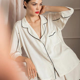 Piped PJ Set - Shorts - EVAMAIA