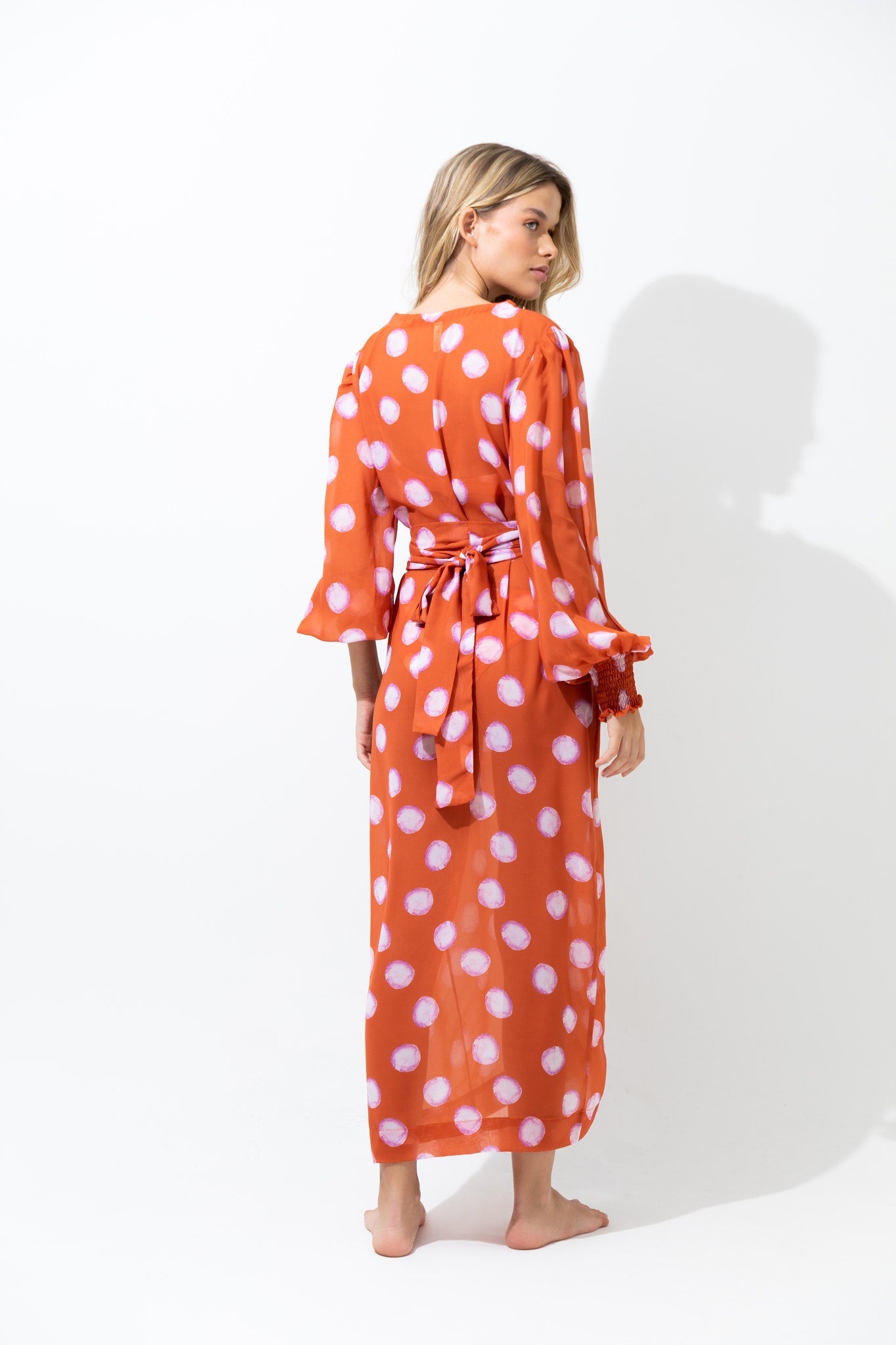 Polka Dot Chiffon Kimono - One Size - EVAMAIA