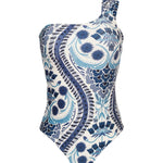 Rania Blue Tumaco One Shoulder One Piece Swimsuit - EVAMAIA