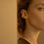 Raw Emerald Ear Cuff and Ring - EVAMAIA