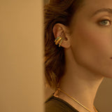 Raw Emerald Ear Cuff and Ring - EVAMAIA