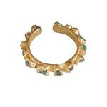 Raw Emerald Ear Cuff and Ring - EVAMAIA