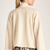 Ribbed Collar Sweater - EVAMAIA