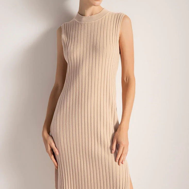 Ribbed Knit Dress - EVAMAIA