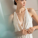Romper PJ with Two-Tone Lace Detail and Back Strap - EVAMAIA