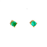 Round Emerald Stud Earrings - EVAMAIA