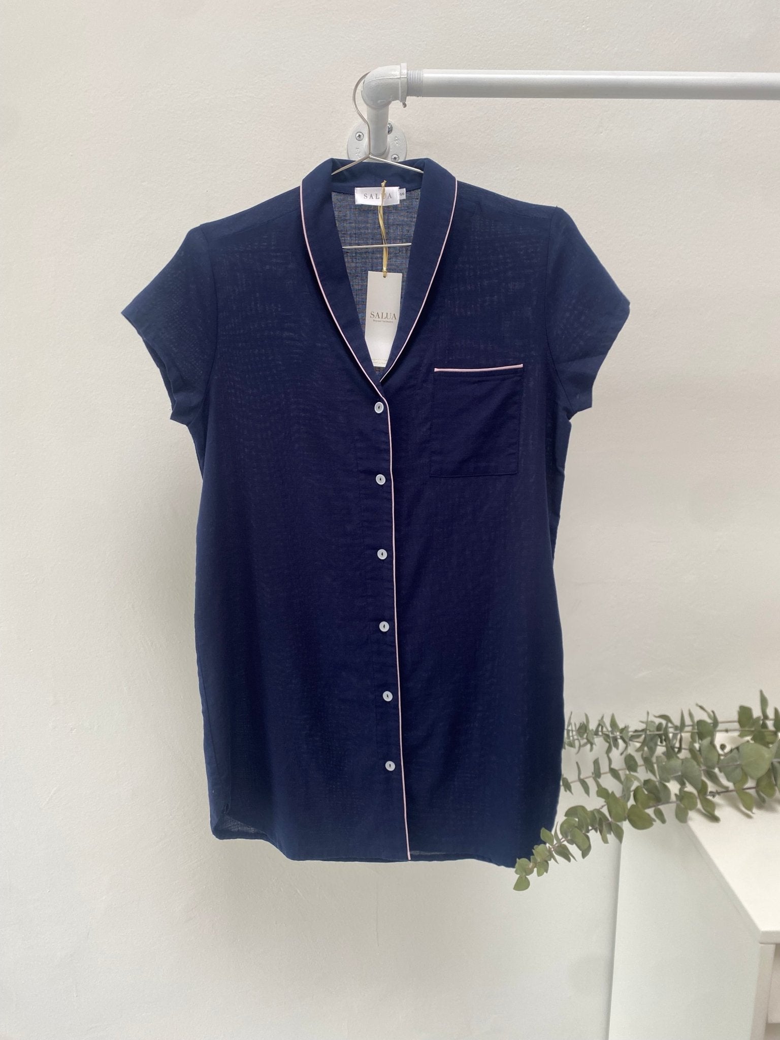 Shawl Collar Boyfriend Shirt in Lino - EVAMAIA