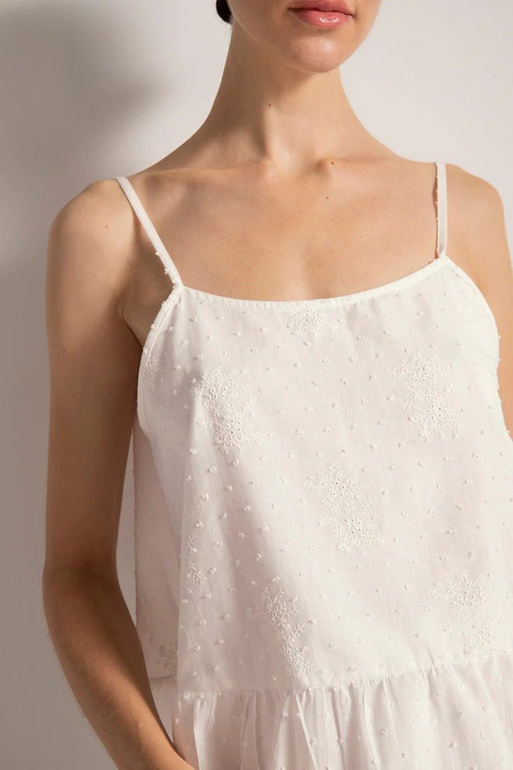 Shorts PJ Set with Embroidery Detail - EVAMAIA