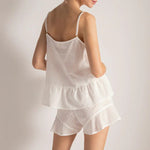 Shorts PJ Set with Embroidery Detail - EVAMAIA