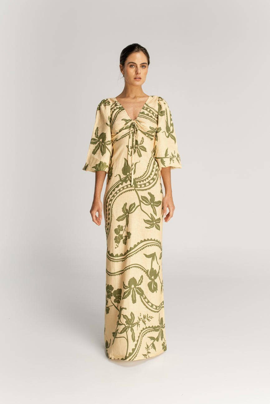 Simone Ivory Emerald Dress by ENCANTADORE EVAMAIA Simone Ivory Emerald Dress by ENCANTADORE EVAMAIA