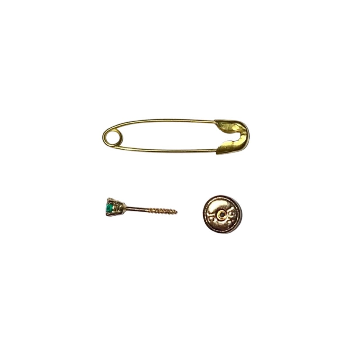Small Round Emerald Stud Earrings - EVAMAIA