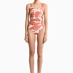 Sole One Piece Swimsuit in Orange Mare - EVAMAIA