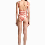 Sole One Piece Swimsuit in Orange Mare - EVAMAIA