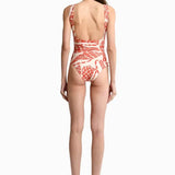 Sole One Piece Swimsuit in Orange Mare - EVAMAIA