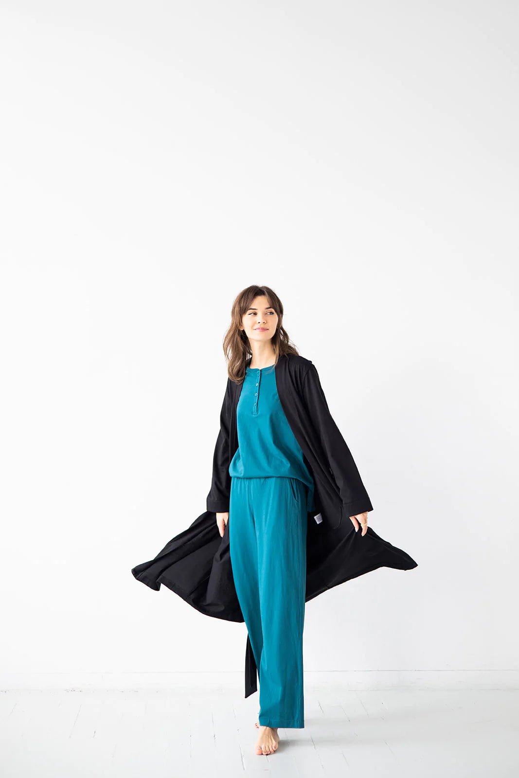 Travel Robe in Pima Cotton - EVAMAIA
