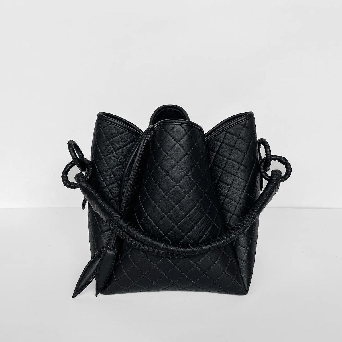 Tulip Bucket Bag in Black - EVAMAIA