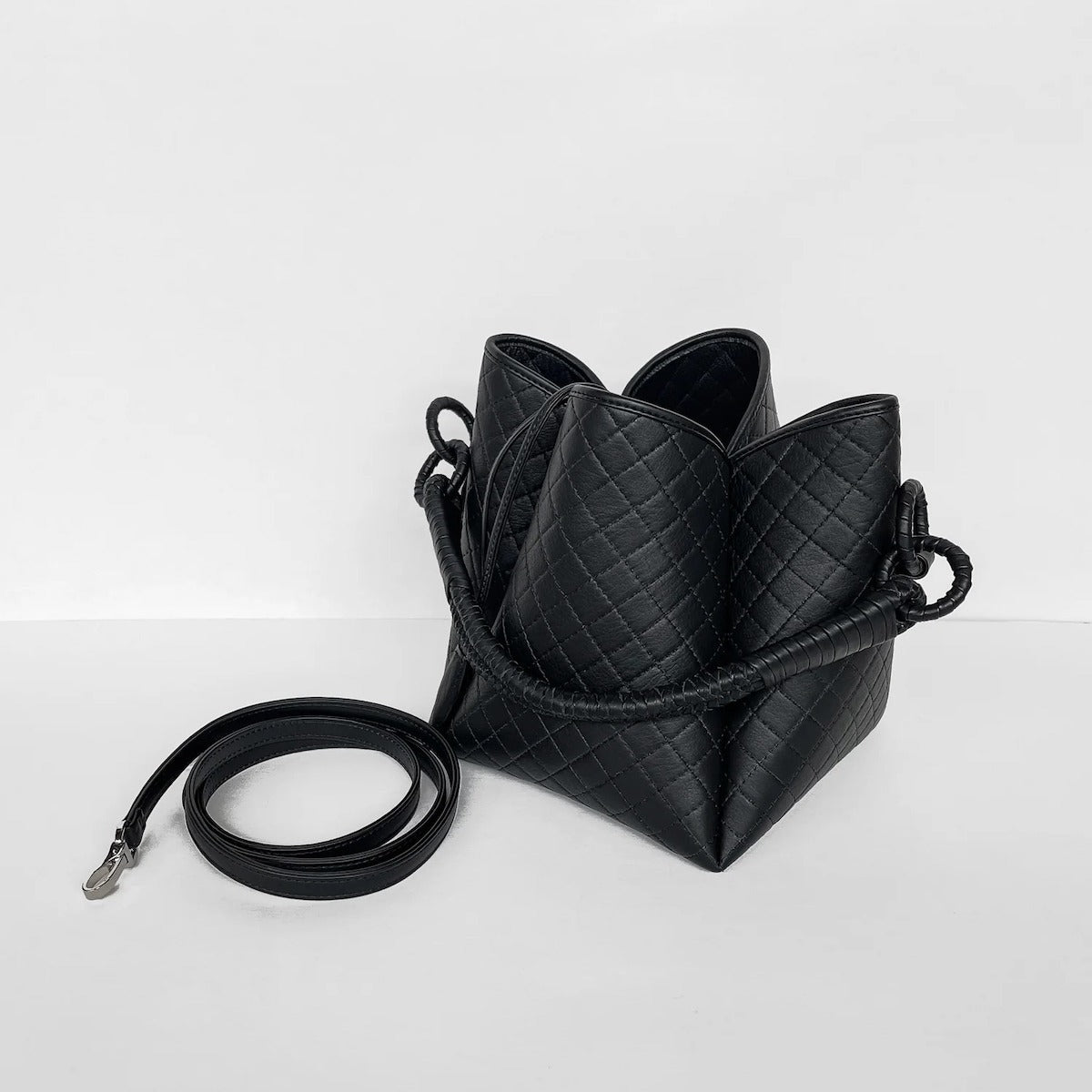Tulip Bucket Bag in Black - EVAMAIA
