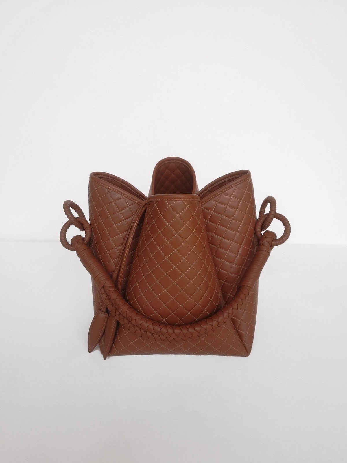 Tulip Bucket Bag in Brown - EVAMAIA