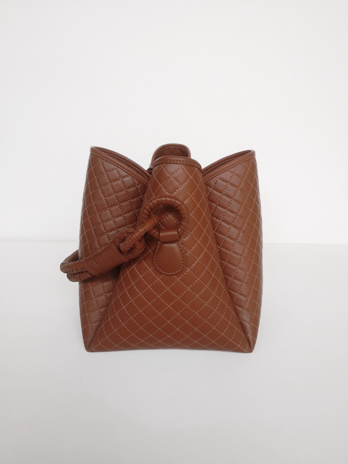 Tulip Bucket Bag in Brown - EVAMAIA