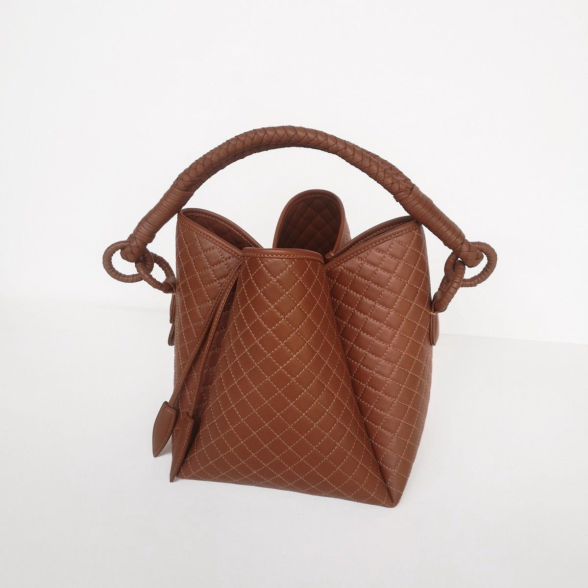 Tulip Bucket Bag in Brown - EVAMAIA
