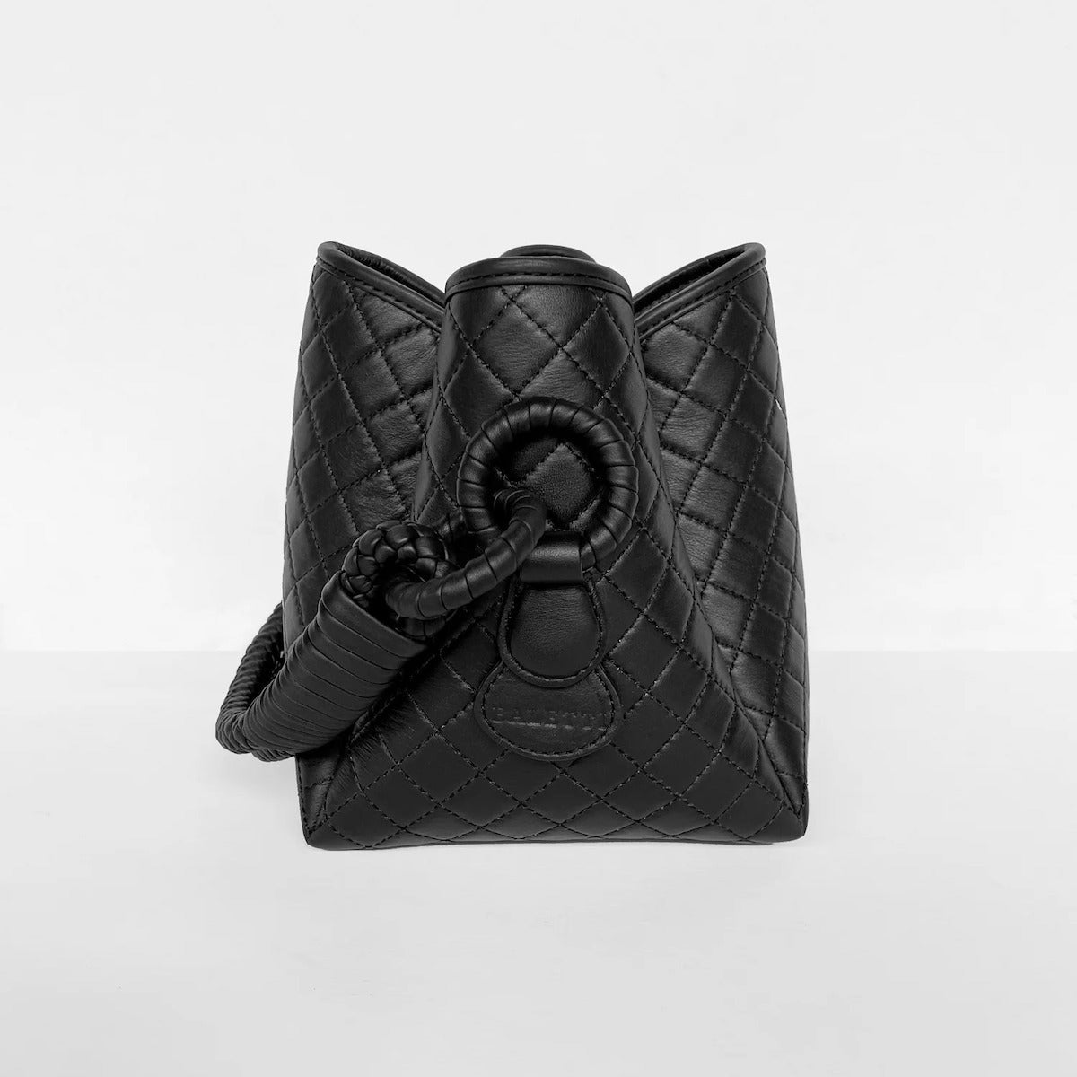 Tulip Mini Bucket Bag in Black - EVAMAIA