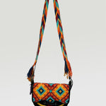 Colorful crossbody carriel bag. 