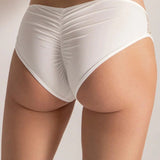 White Bikini Cut Panty with Two-Tone Lace Detail - EVAMAIA
