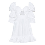 White Calendula Mini Dress - EVAMAIA
