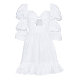 White Calendula Mini Dress - EVAMAIA