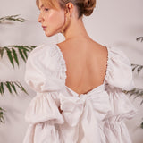 White Calendula Mini Dress - EVAMAIA