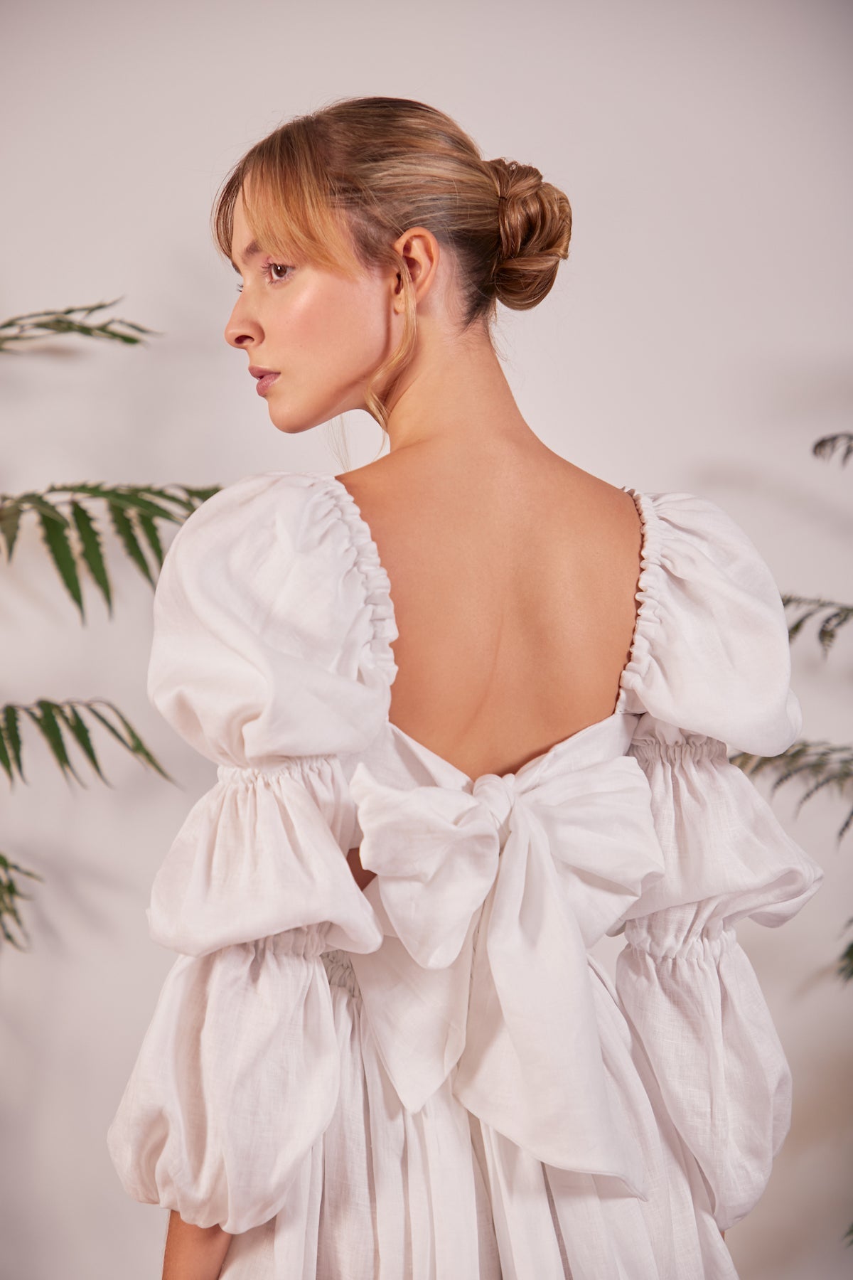 White Calendula Mini Dress - EVAMAIA