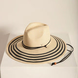 Wide Brim Pava Hat with Internal Strap to Adjust Size - EVAMAIA