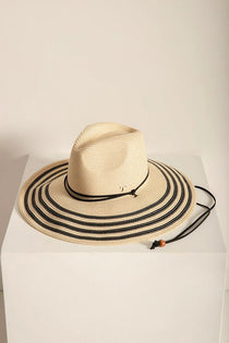 Wide Brim Pava Hat with Internal Strap to Adjust Size - EVAMAIA