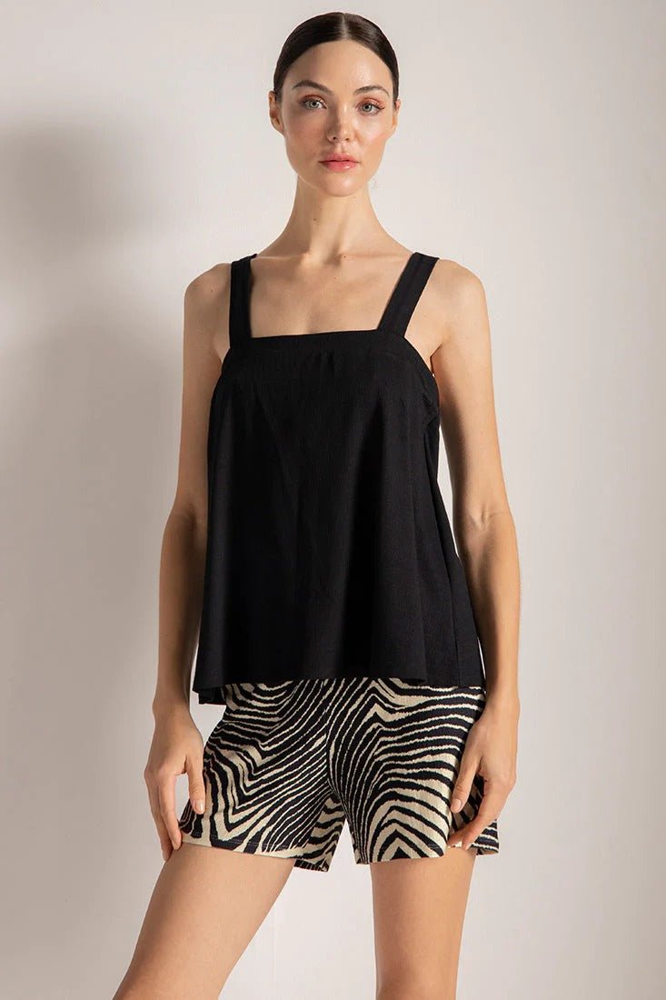 Wide Strap PJ Top with Soft Mesh Support - EVAMAIA