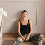 Wide Strap PJ Top with Soft Mesh Support - EVAMAIA