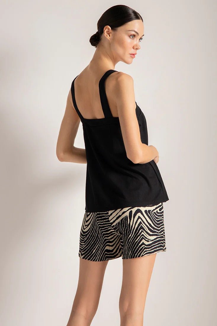 Wide Strap PJ Top with Soft Mesh Support - EVAMAIA